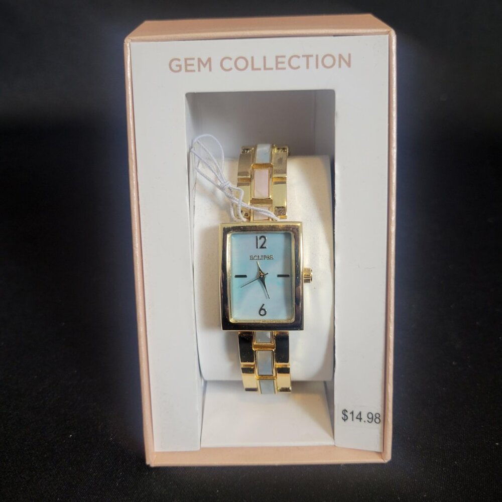 Eclipse Gem Collection Ladies Adult Blue/Pink Gold Watch NEW in Box NWT